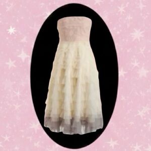 Modcloth x Traffic People NWT Strapless Tiered Tulle Ombré Midi Dress Size L